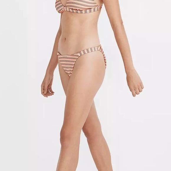 Madewell Ribbed Bikini botttom  in Ombré Stripe - Picture 5 of 9
